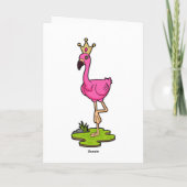 Flamingo als Prinses met Kroon Kaart (Achterkant)