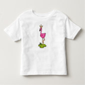 Flamingo als Prinses met Kroon Kinder Shirts (Voorkant)