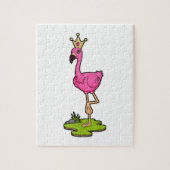 Flamingo als prinses met Kroon Legpuzzel (Verticaal)