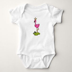Flamingo als prinses met kroon romper