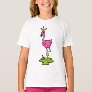 Flamingo als prinses met Kroon T-shirt