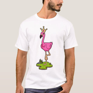 Flamingo als prinses met Kroon T-shirt