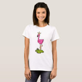 Flamingo als prinses met Kroon T-shirt (Voorkant volledig)