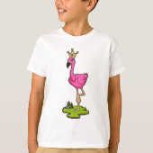 Flamingo als prinses met Kroon T-shirt (Voorkant)