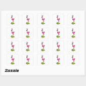 Flamingo als prinses met Kroon Vierkante Sticker