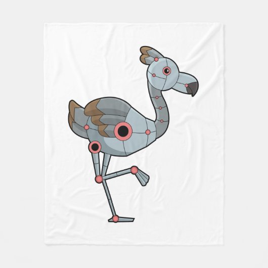 Flamingo als Robot Fleece Deken (Voorkant)