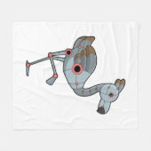 Flamingo als Robot Fleece Deken (Voorkant (Horizontaal))