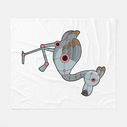Flamingo als Robot Fleece Deken (Voorkant (Horizontaal))