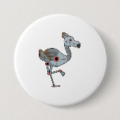 Flamingo als Robot Ronde Button 7,6 Cm (Voorkant)