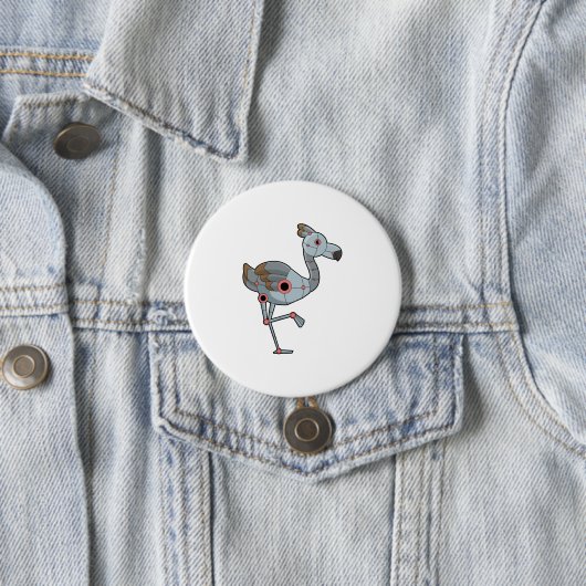 Flamingo als Robot Ronde Button 7,6 Cm (In situ)