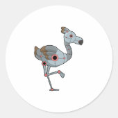 Flamingo als Robot Ronde Sticker (Voorkant)