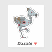 Flamingo als Robot Sticker (Vel)