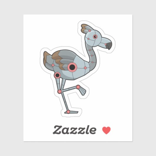 Flamingo als Robot Sticker (Vel)