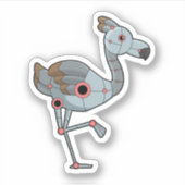 Flamingo als Robot Sticker (Voorkant)