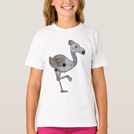 Flamingo als Robot T-shirt (Voorkant)