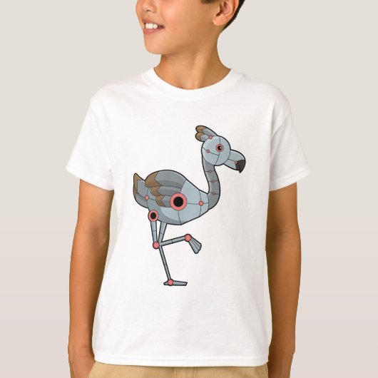 Flamingo als Robot T-shirt (Voorkant)