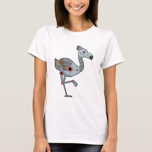 Flamingo als Robot T-shirt (Voorkant)