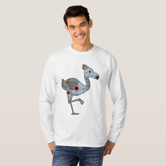 Flamingo als Robot T-shirt (Voorkant volledig)