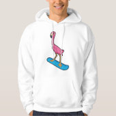 Flamingo als Snowboarder met Snowbaord Hoodie (Voorkant)