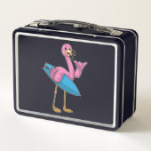 Flamingo als Surfer met Surfboard (Achterkant)