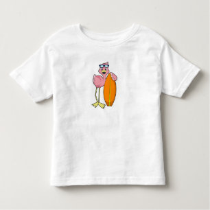 Flamingo als Surfer met Surfboard.PNG Kinder Shirts