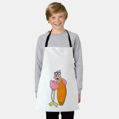 Flamingo als Surfer met Surfboard.PNG Schort (Gedragen)