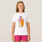 Flamingo als Surfer met Surfboard.PNG T-shirt (Voorkant volledig)