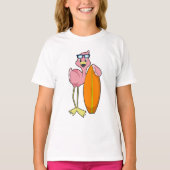 Flamingo als Surfer met Surfboard.PNG T-shirt (Voorkant)