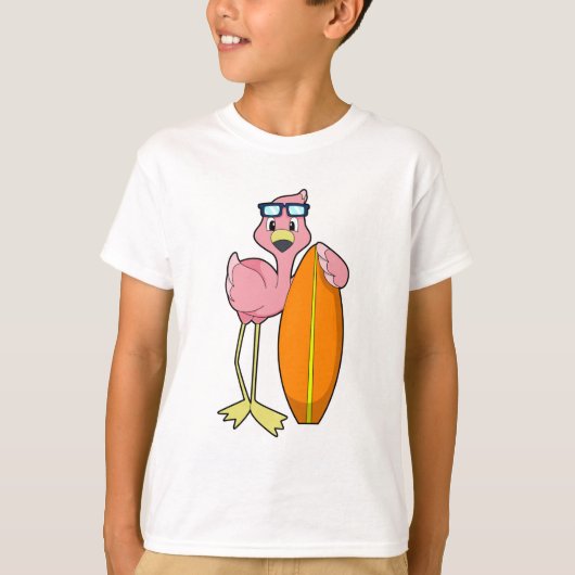 Flamingo als Surfer met Surfboard.PNG T-shirt (Voorkant)