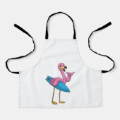 Flamingo als Surfer met Surfboard Schort (Voorkant)