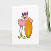 Flamingo als surfer met surfplank.PNG Kaart (Voorkant)