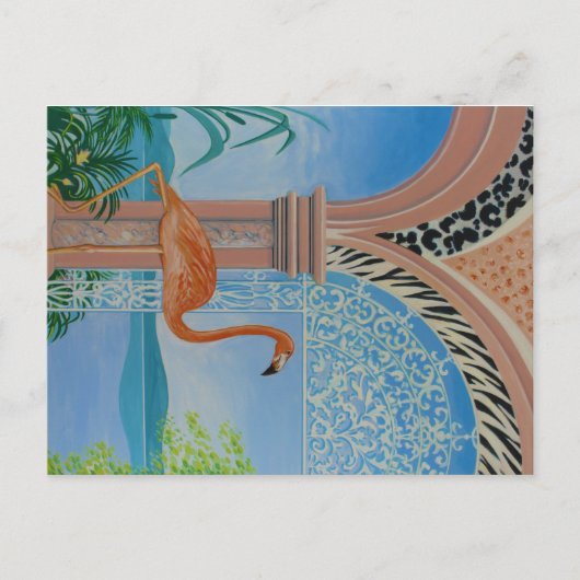 Flamingo am Zie Briefkaart (Voorkant)