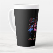 Flamingo American Flag voor 4 juli Latte Mok (Linkerhoek)