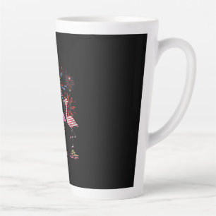 Flamingo American Flag voor 4 juli Latte Mok