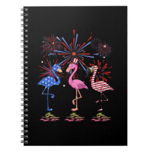 Flamingo American Flag voor 4 juli Notitieboek