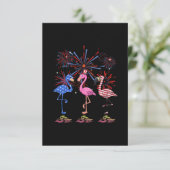 Flamingo American Flag voor 4 juli RSVP Kaartje (Staand voorkant)