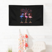 Flamingo American Flag voor 4 juli Spandoek (Insitu)