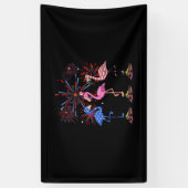 Flamingo American Flag voor 4 juli Spandoek (Verticaal)