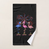 Flamingo Amerikaanse vlag voor 4 juli Handdoek (Handdoek)