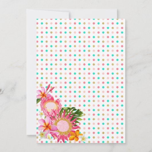 Flamingo ananas en tropische bloemen verjaardag kaart (Achterkant)