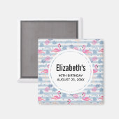 Flamingo & Ananas Patroon Bewaar de Datum Magneet (Voorkant / Achterkant)