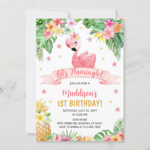 Flamingo Ananas Verjaardagsfeestje Verjaardag Kaart