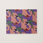 Flamingo Ananassen Handgetekende Doodles Legpuzzel (Horizontaal)