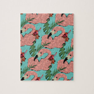 Flamingo Ananassen Handgetekende Doodles Legpuzzel