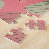 Flamingo Ananassen Handgetekende Doodles Legpuzzel (Zijkant)