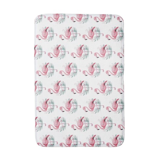 Flamingo and Flowers Badmat (Voorkant Verticaal)