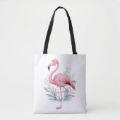 Flamingo and Flowers Tote Bag (Voorkant)