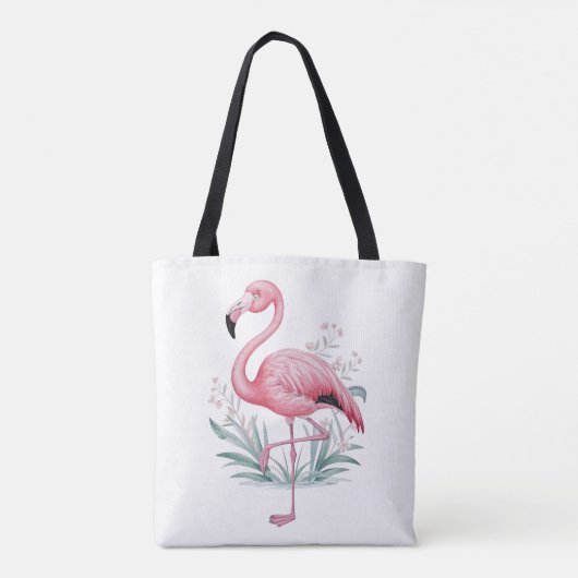 Flamingo and Flowers Tote Bag (Achterkant)