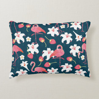 Flamingo and Lilies Tropische  naadloze vlek Accent Kussen