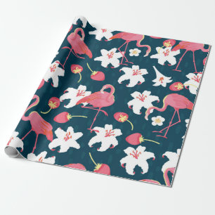 Flamingo and Lilies Tropische  naadloze vlek Cadeaupapier